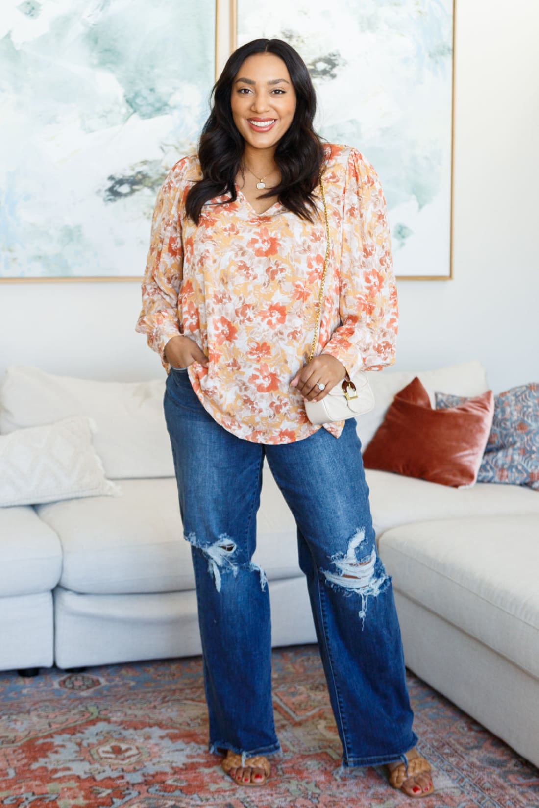 Marigold Dreams Floral Blouse | Blouses & Shirts