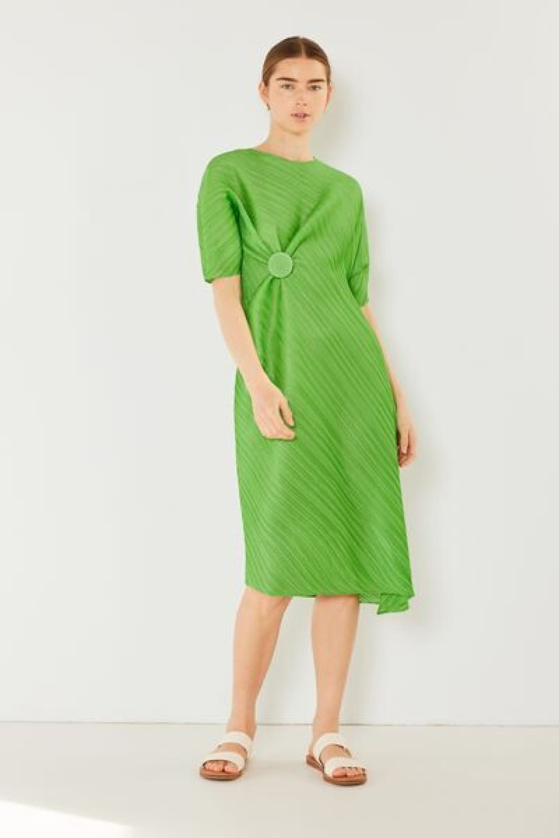 Marina West Swim Pleated Dolman Sleeve Dress | Midi Dresses