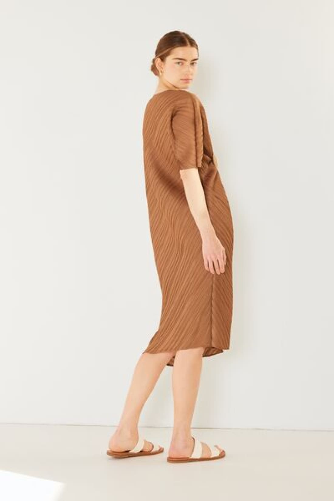 Marina West Swim Pleated Dolman Sleeve Dress | Midi Dresses