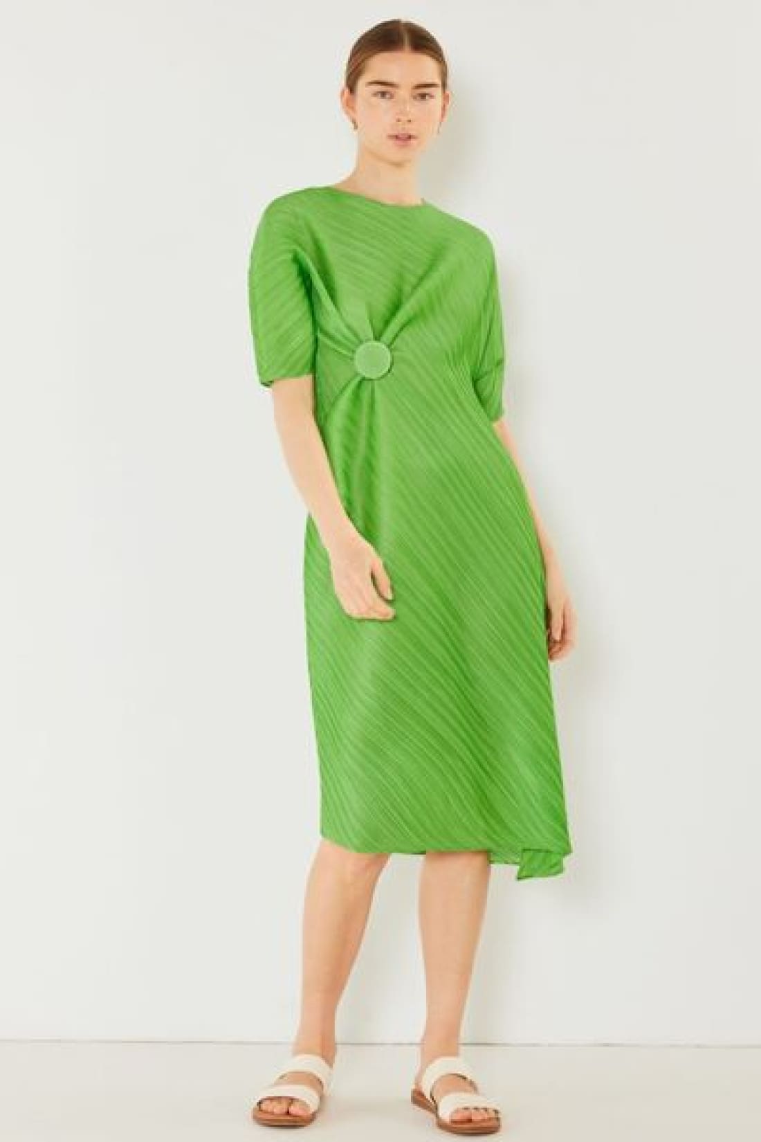 Marina West Swim Pleated Dolman Sleeve Dress | Midi Dresses