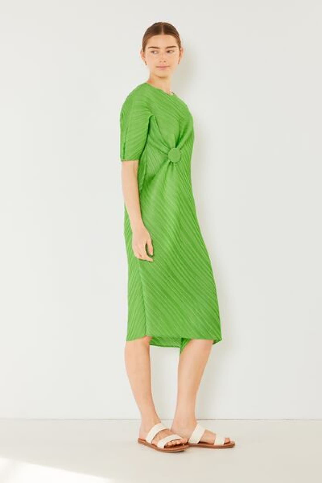 Marina West Swim Pleated Dolman Sleeve Dress | Midi Dresses