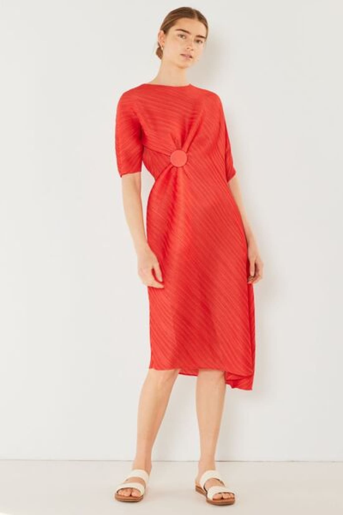 Marina West Swim Pleated Dolman Sleeve Dress | Midi Dresses