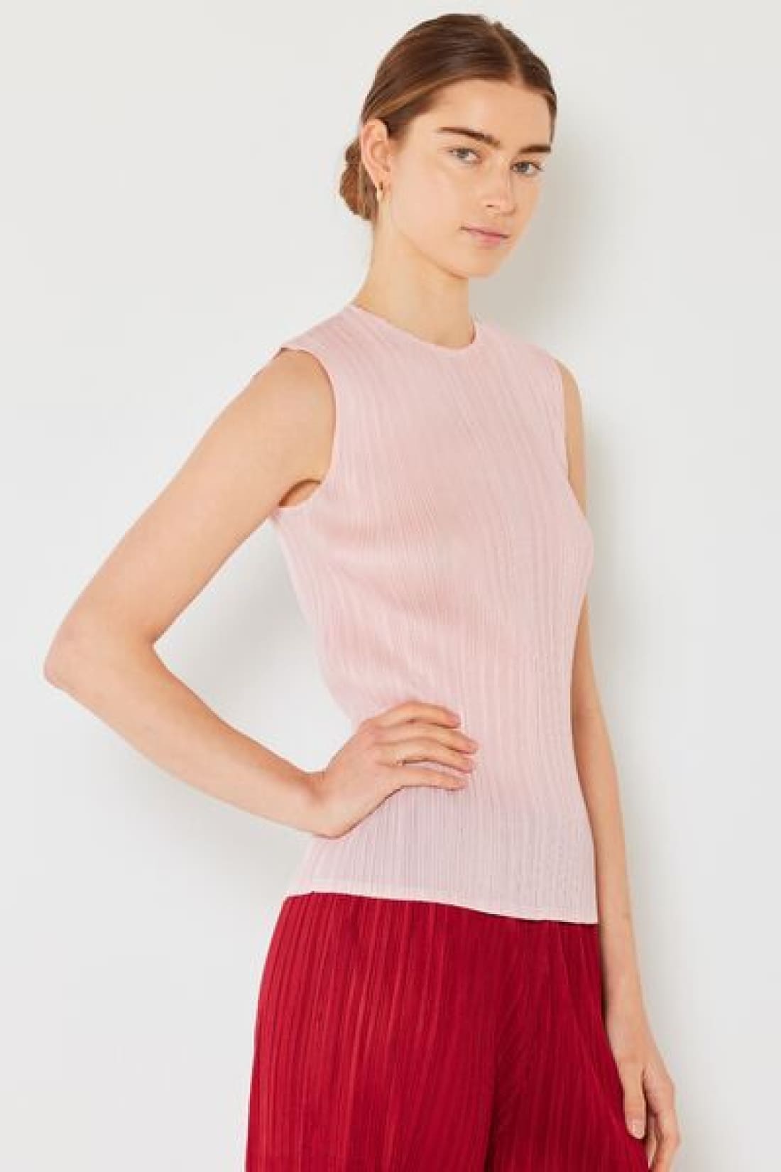 Marina West Swim Pleated Sleeveless Crewneck Tank | Tank Tops