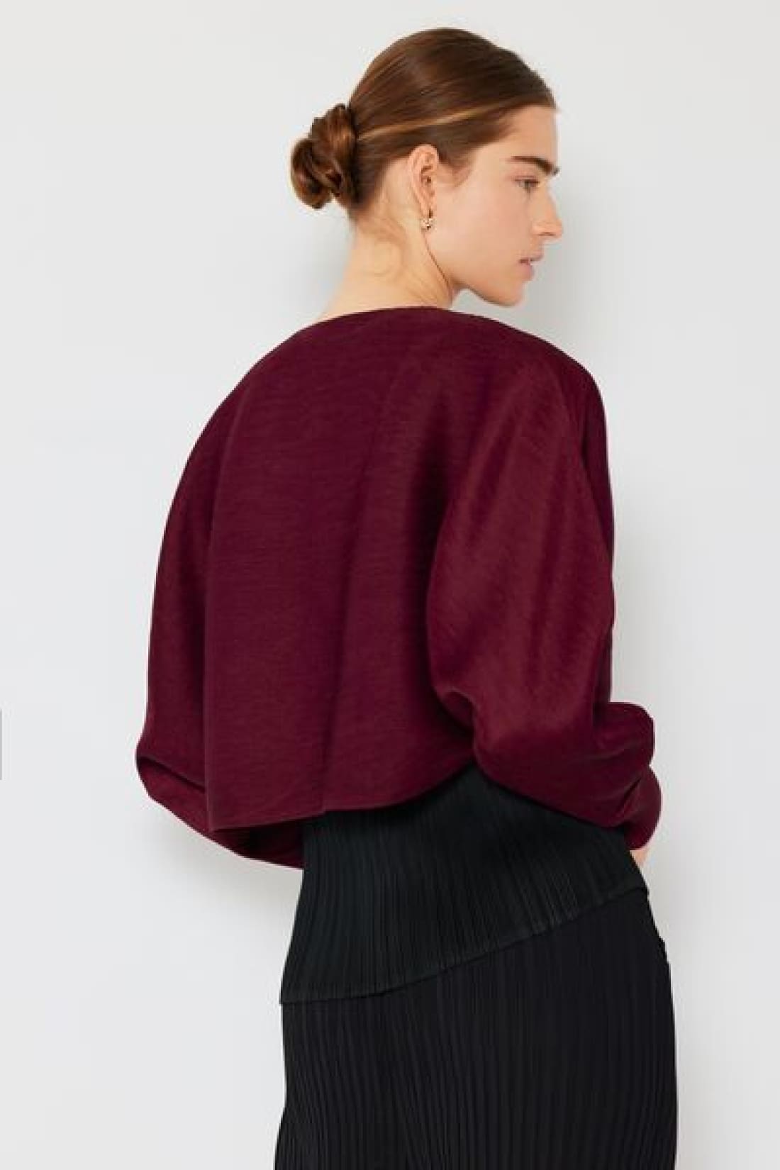 Marina West Swim Rib Pleated Puff Sleeve Bolero Cardigan | Sweaters & Cardigans