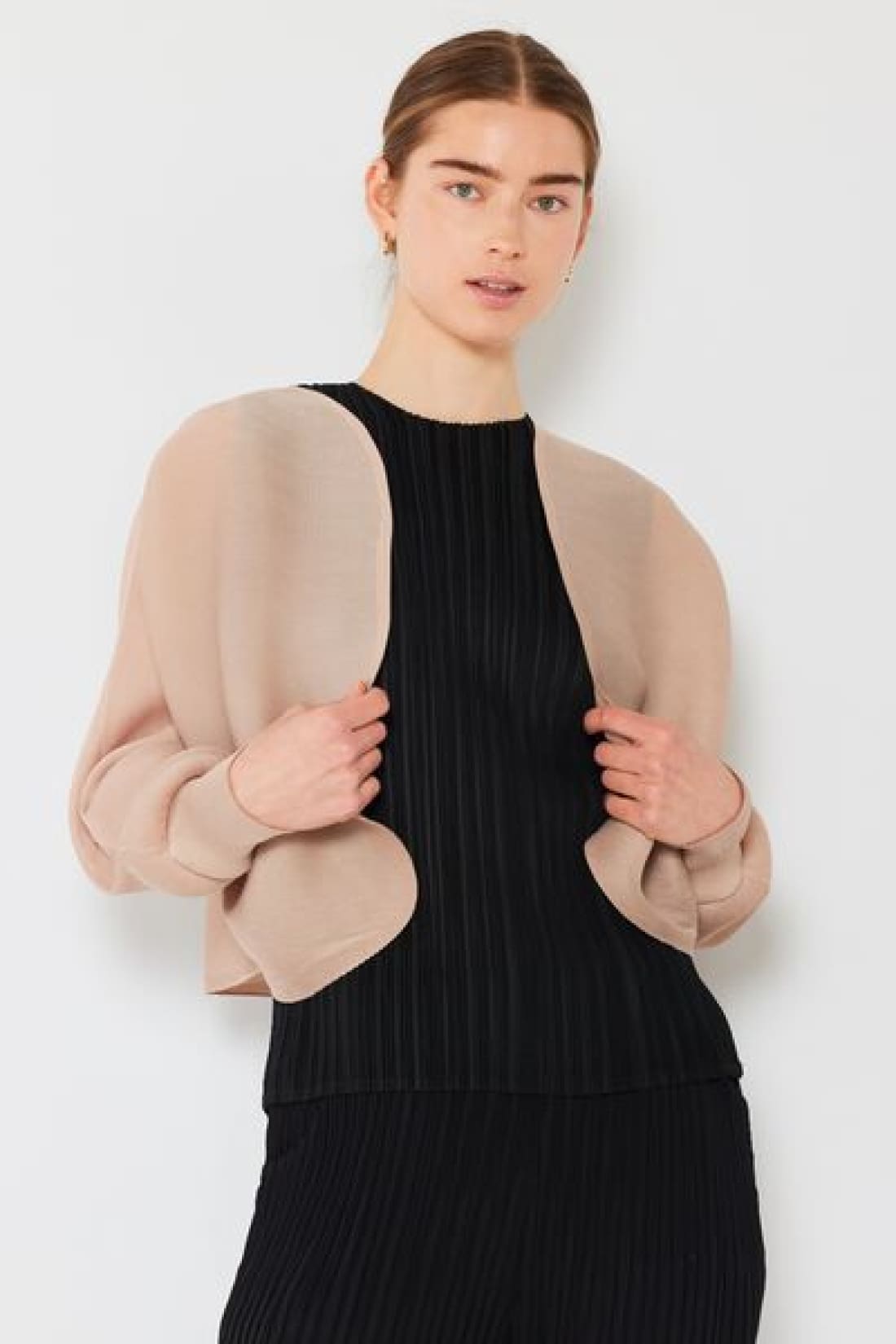 Marina West Swim Rib Pleated Puff Sleeve Bolero Cardigan | Sweaters & Cardigans