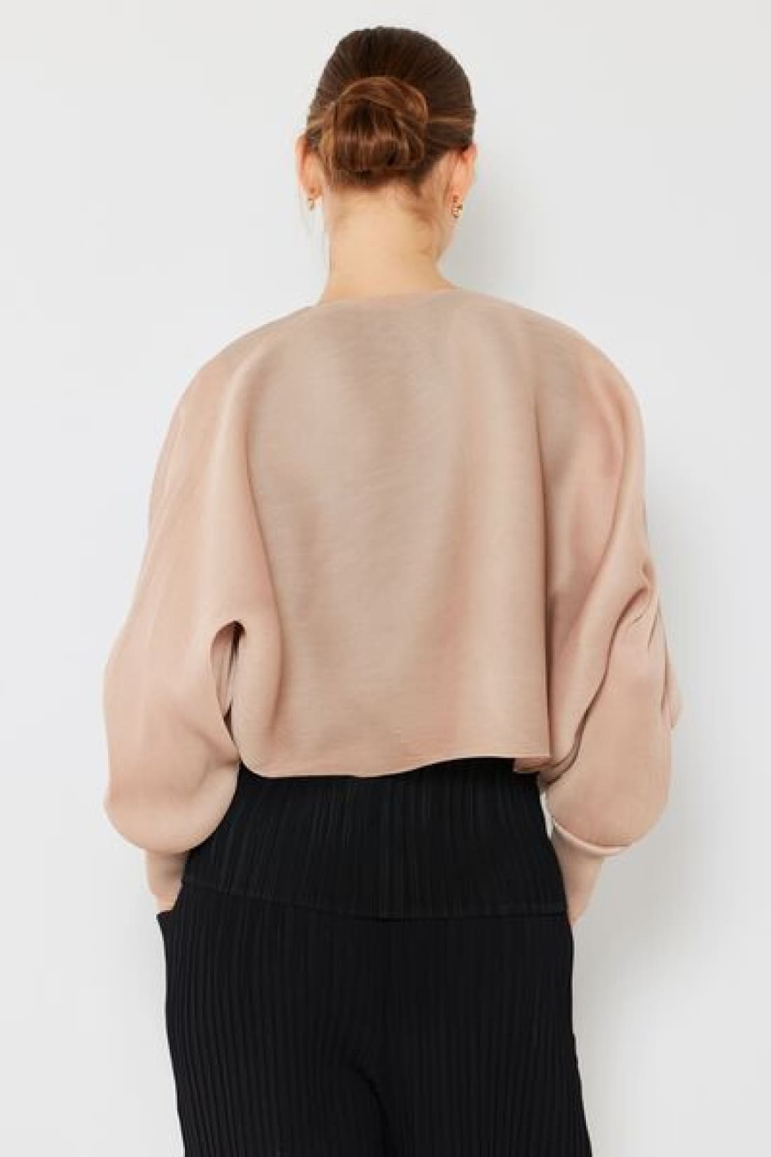 Marina West Swim Rib Pleated Puff Sleeve Bolero Cardigan | Sweaters & Cardigans