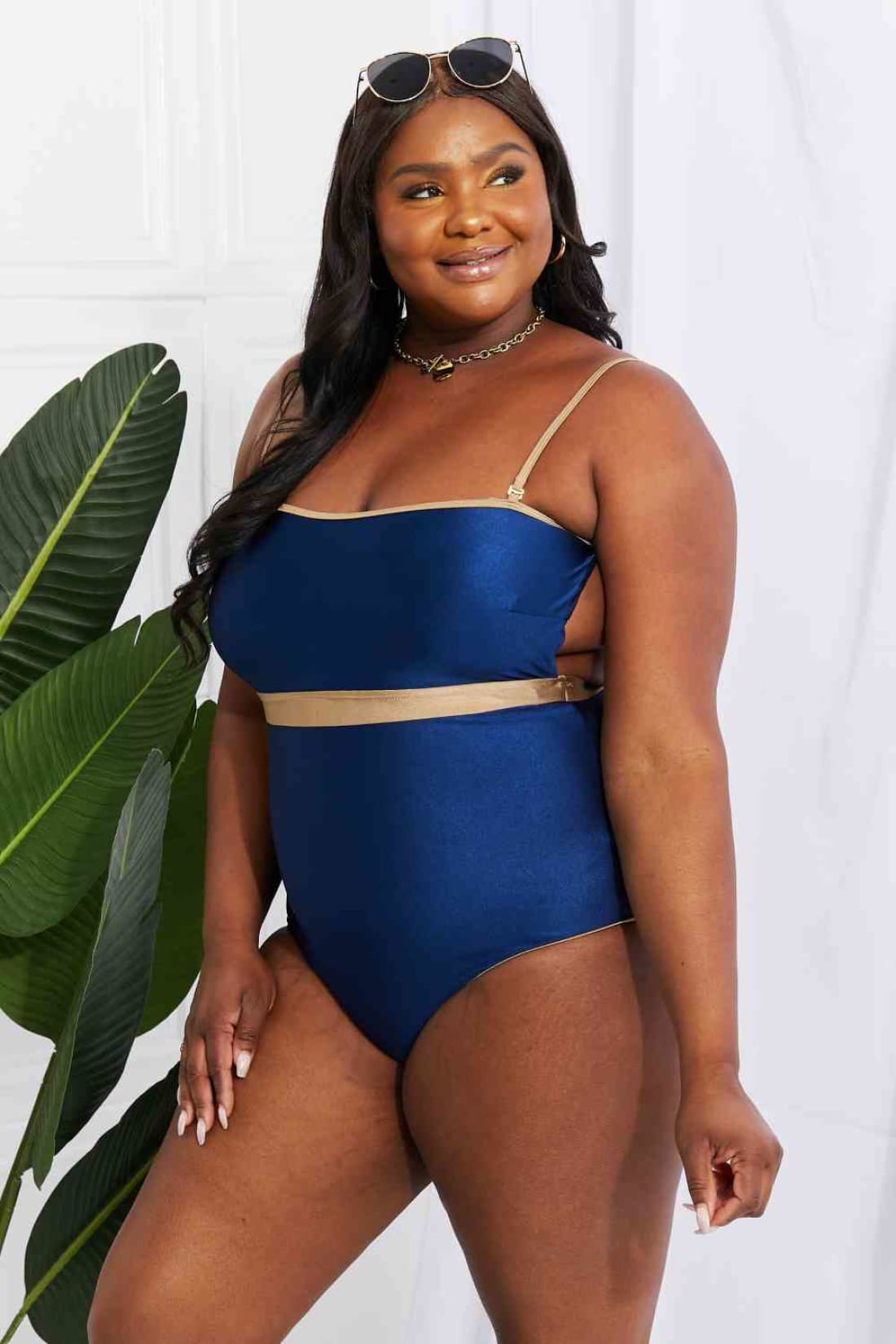 Marina West Swim Wave Break Contrast Trim One-Piece | one piece swimsuit