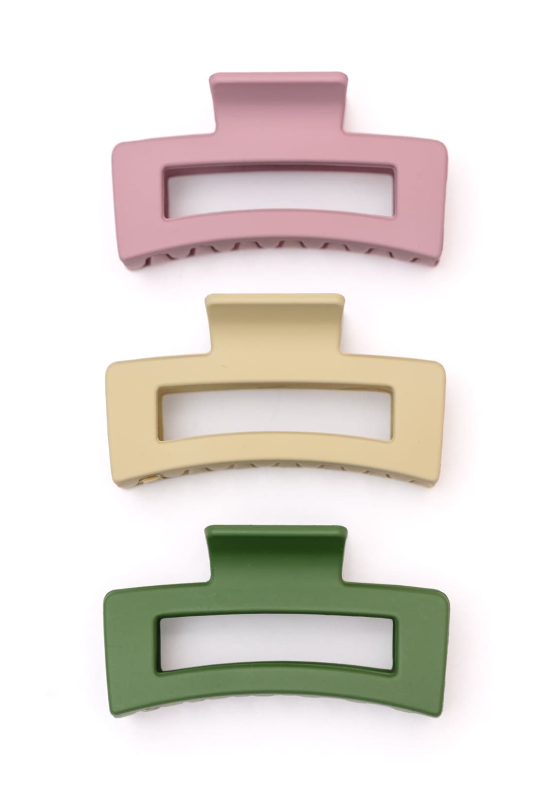 Matte Rectangle Claw Clip Set of 3 | Hair Accessories