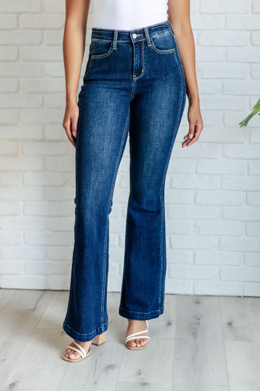 Mavis High Rise Side Seam Detail Flare Jeans | Denim