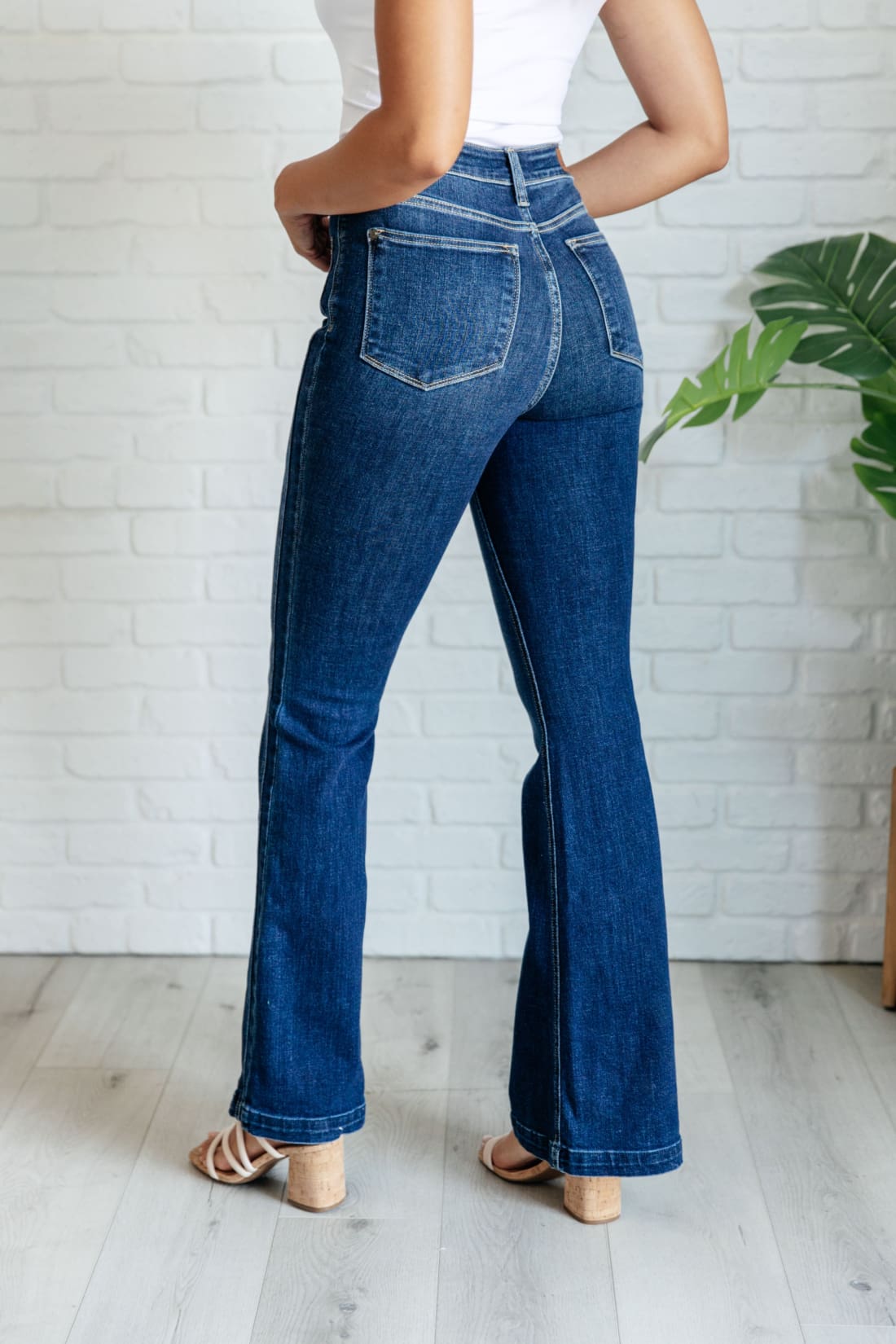 Mavis High Rise Side Seam Detail Flare Jeans | Denim