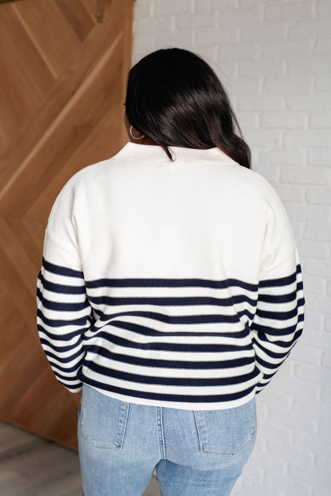 Memorable Moments Striped Sweater in White | Sweaters & Cardigans