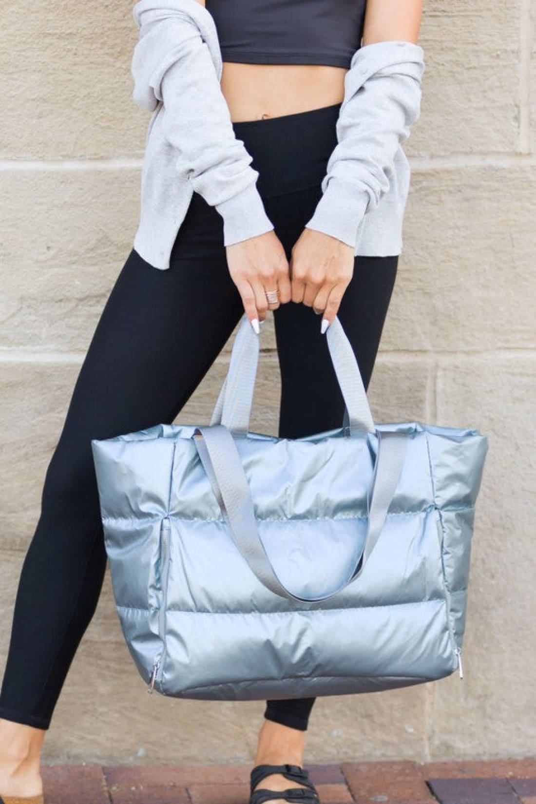 Metallic Puffer Tote | handbag