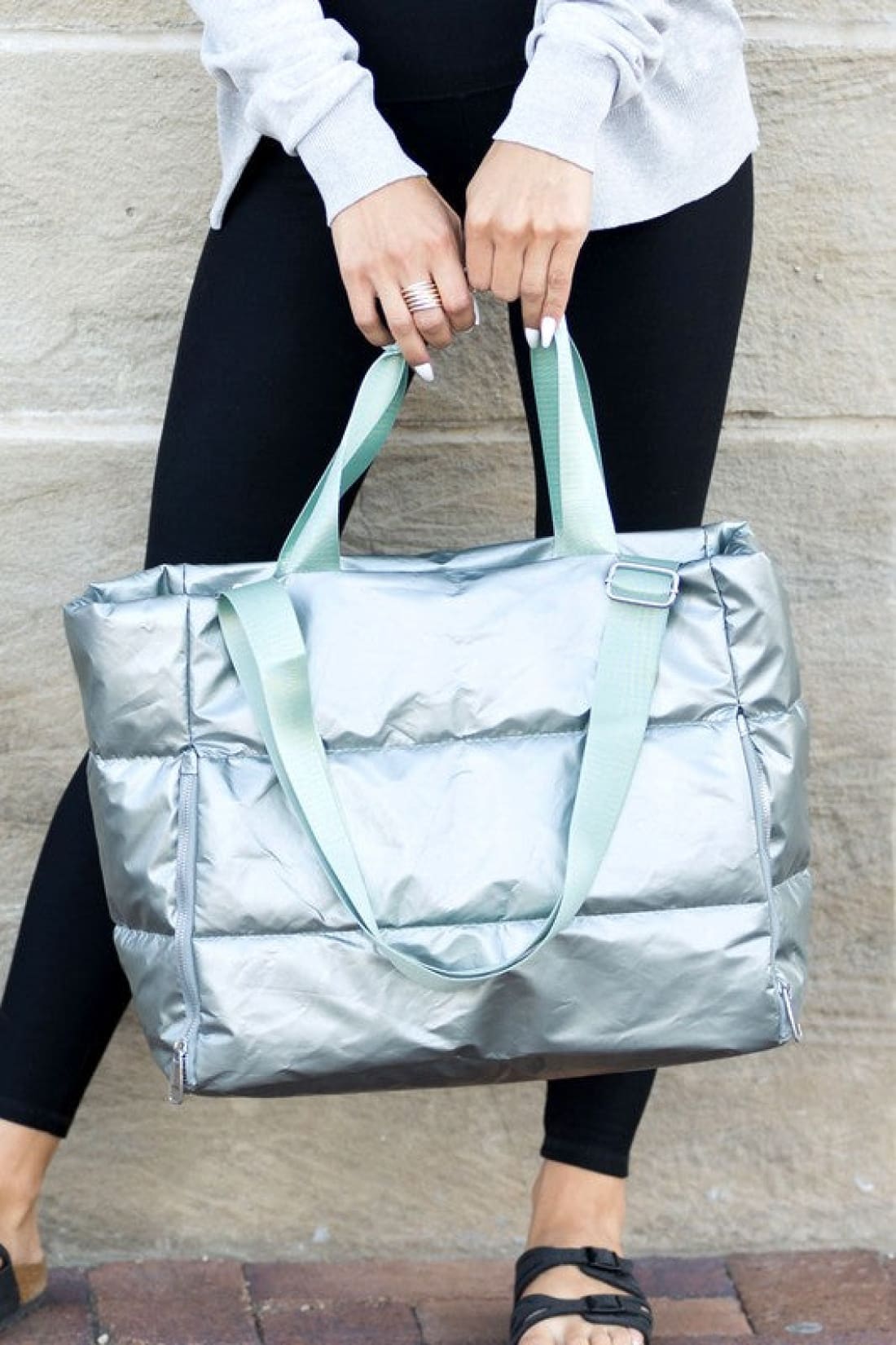 Metallic Puffer Tote | handbag