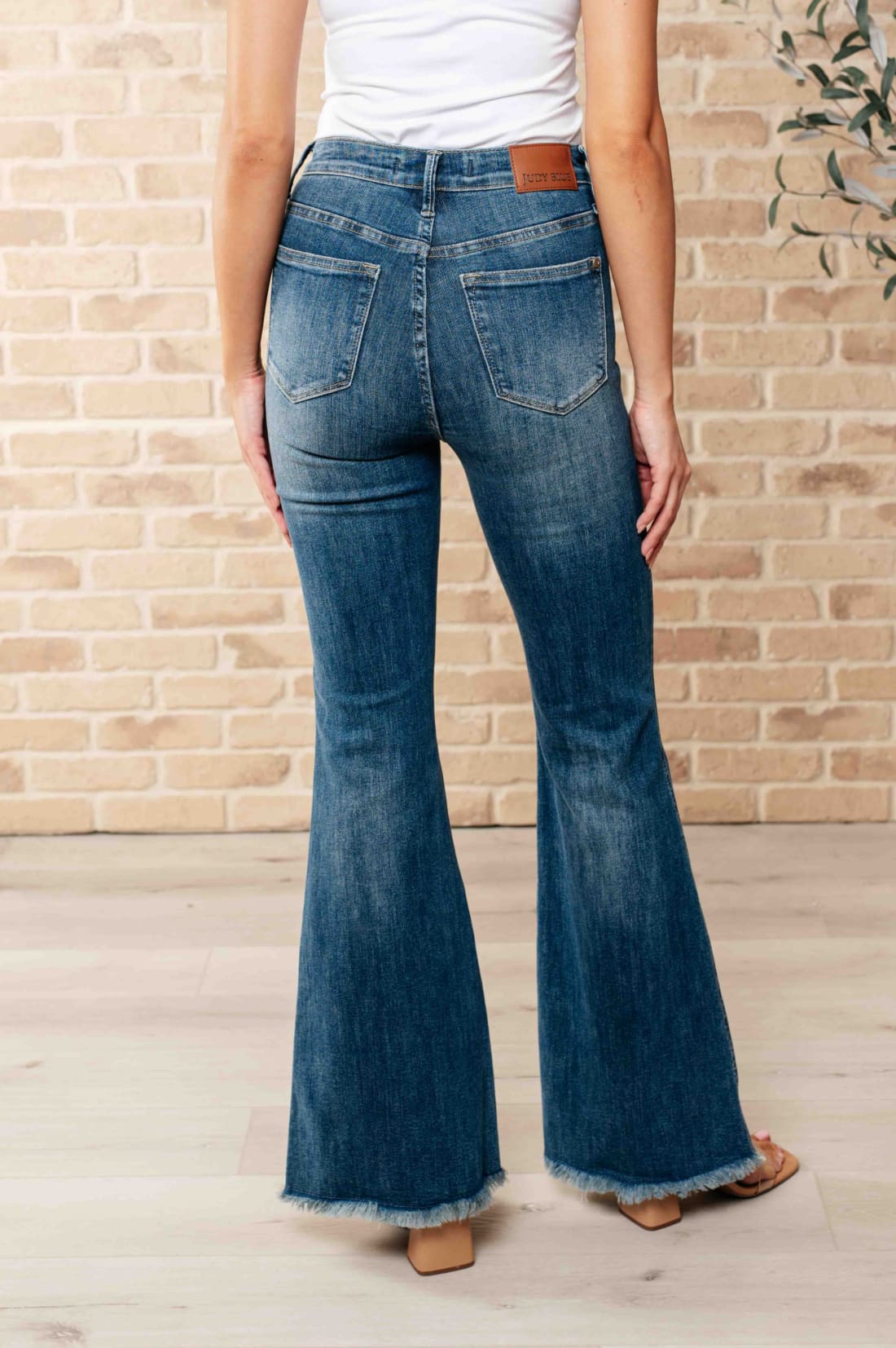 Miley High Waist Control Top Frayed Hem Flare Jeans | Women’s Jeans