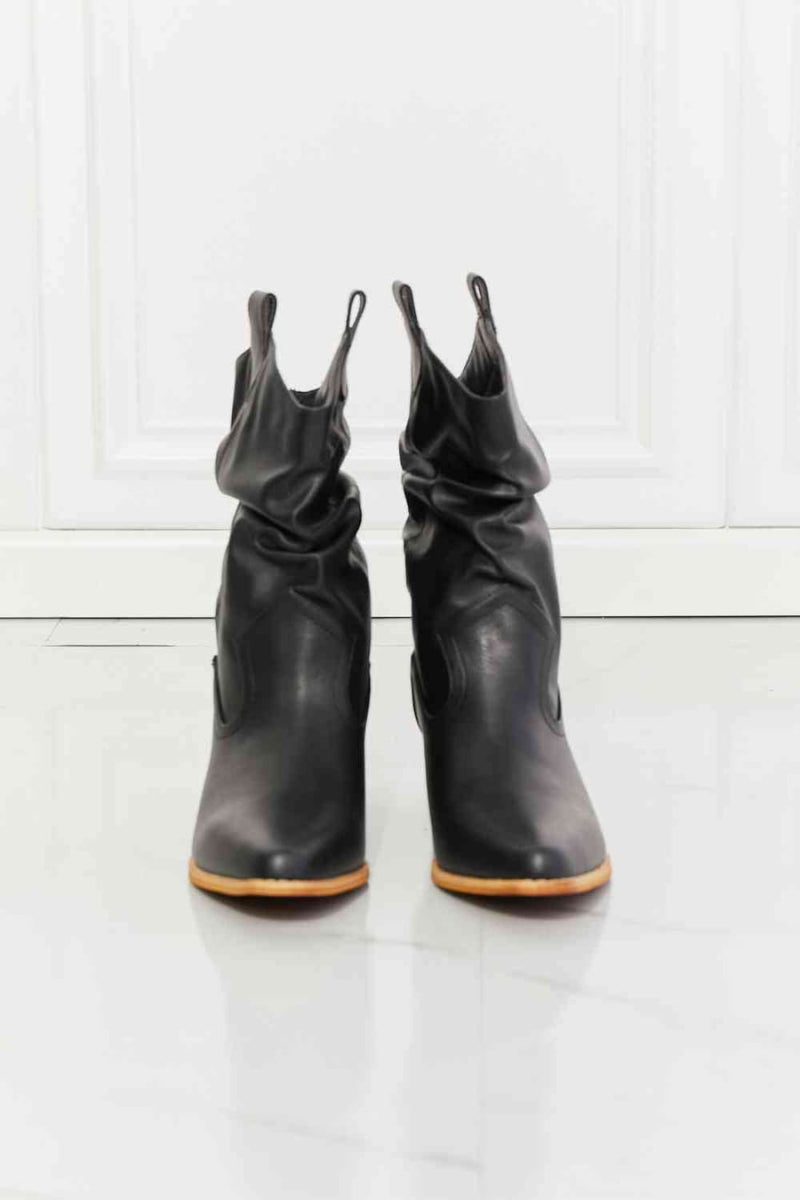 MMShoes Better in Texas Scrunch Cowboy Boots Black