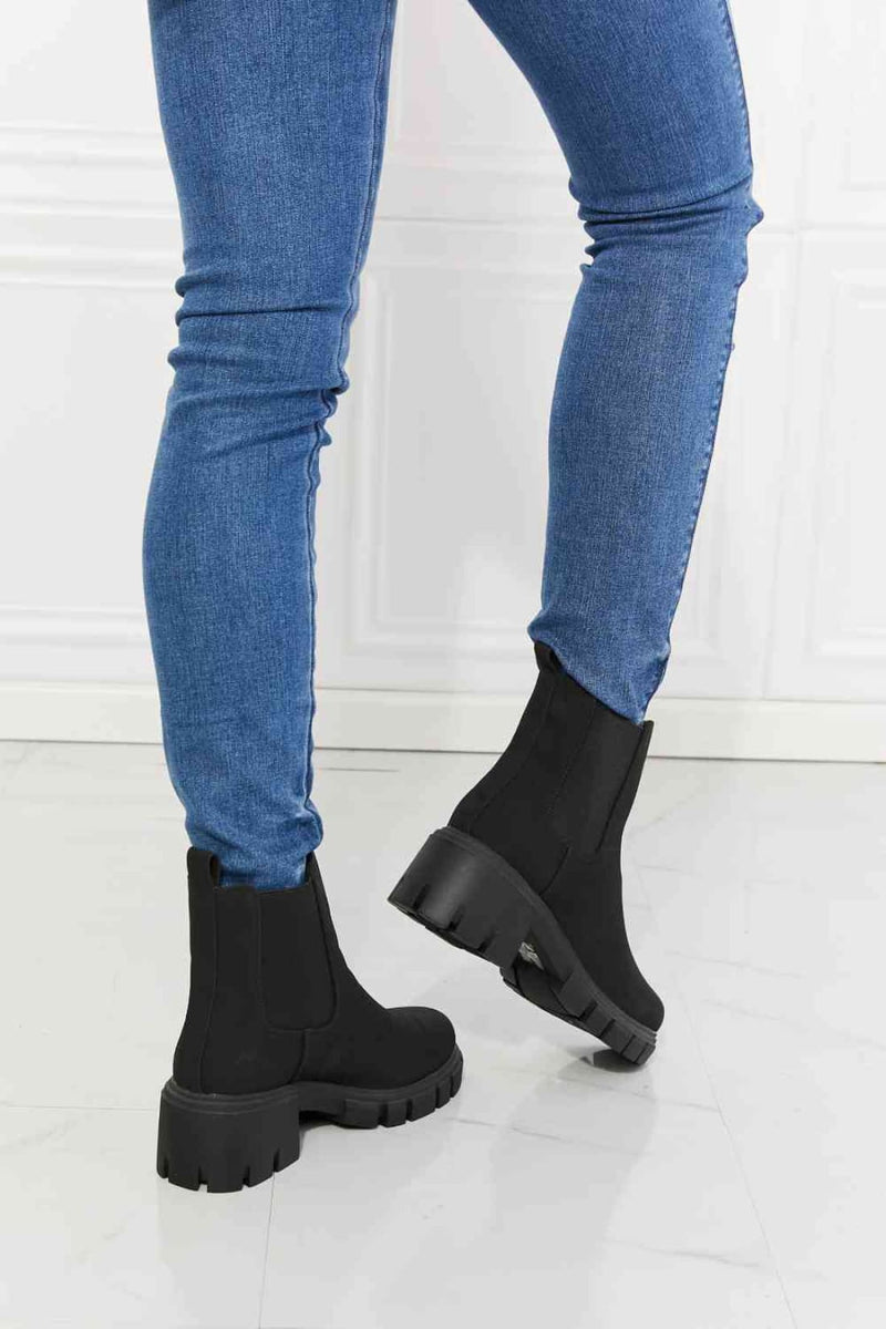 MMShoes Work For It Matte Lug Sole Chelsea Boots in Black | boots