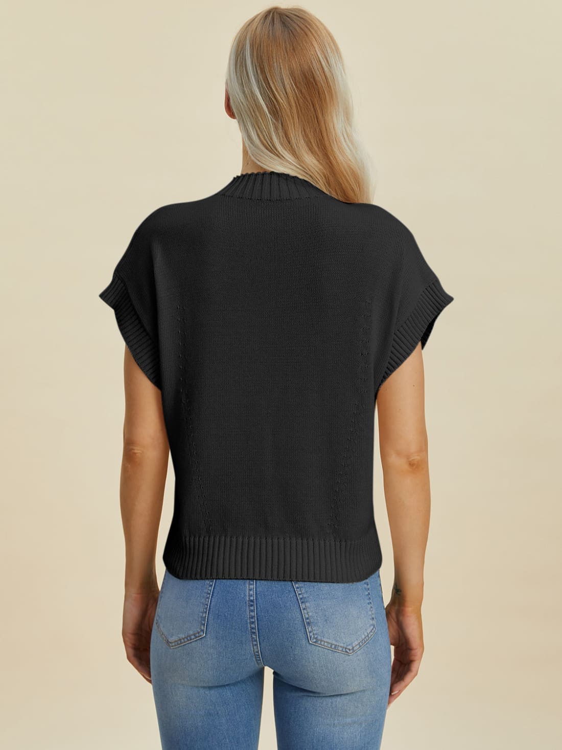 Mock Neck Short Sleeve Sweater | Sweaters & Cardigans