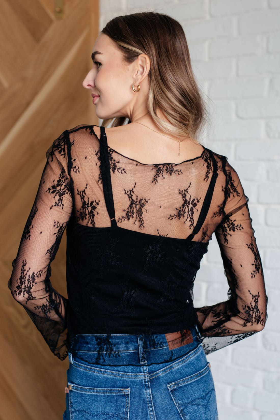 Never Sorry Lace Layering Top in Black | Tops & Tees