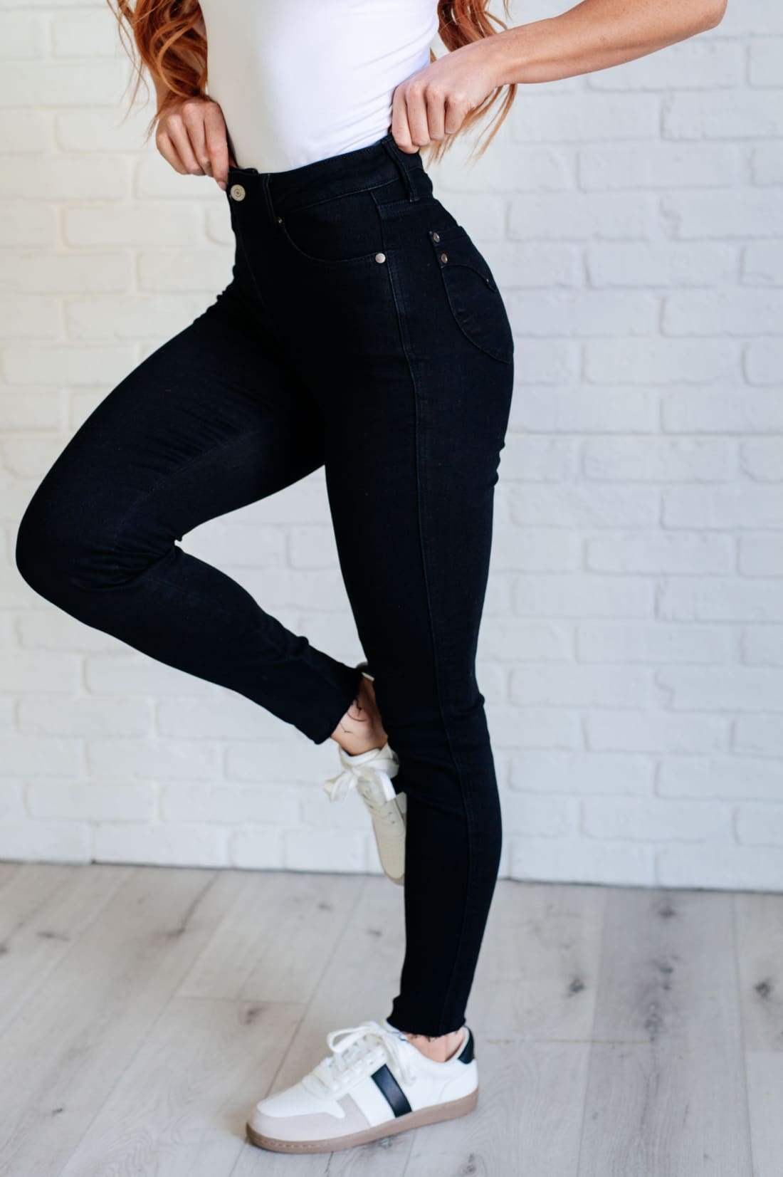 Nicole Tummy Control Skinny Jeans in Black | Womens jeans