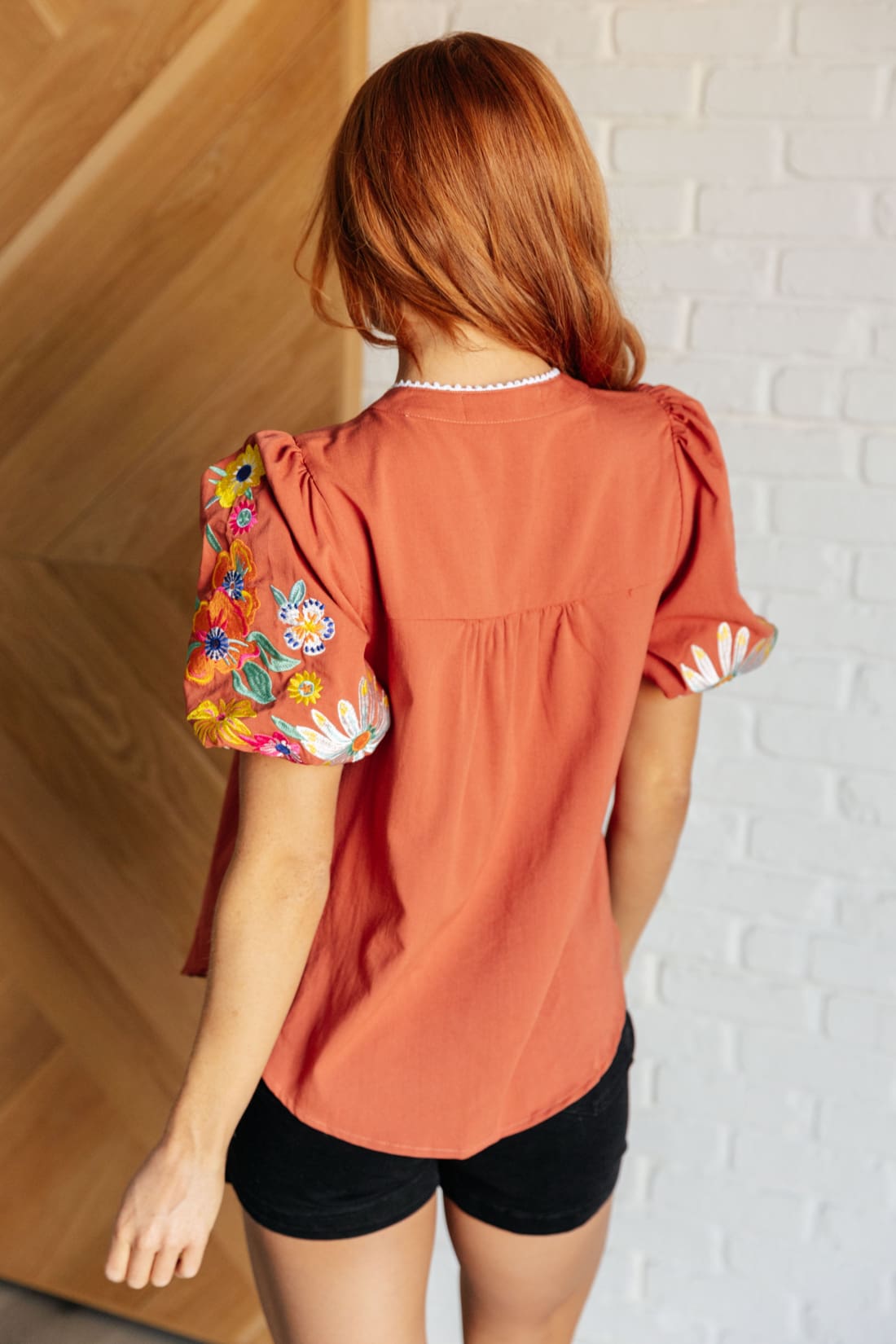 No Concerns Embroidered Sleeve Blouse | Blouses