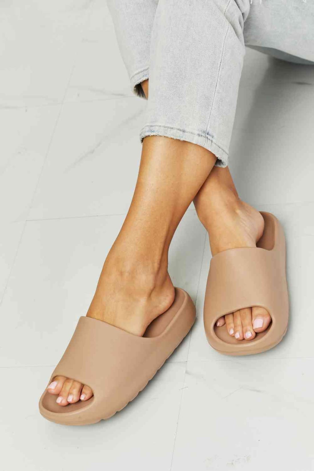 NOOK JOI In My Comfort Zone Slides in Beige | sandals