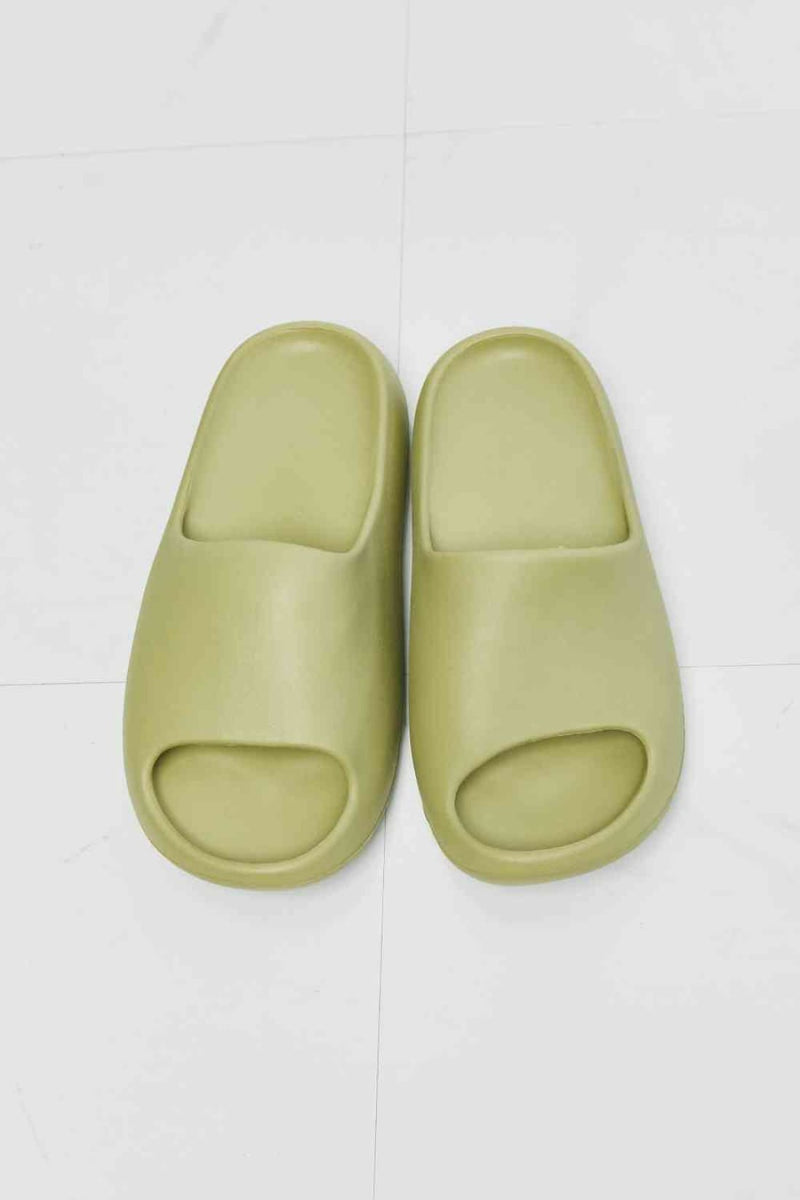 NOOK JOI In My Comfort Zone Slides in Green | sandals