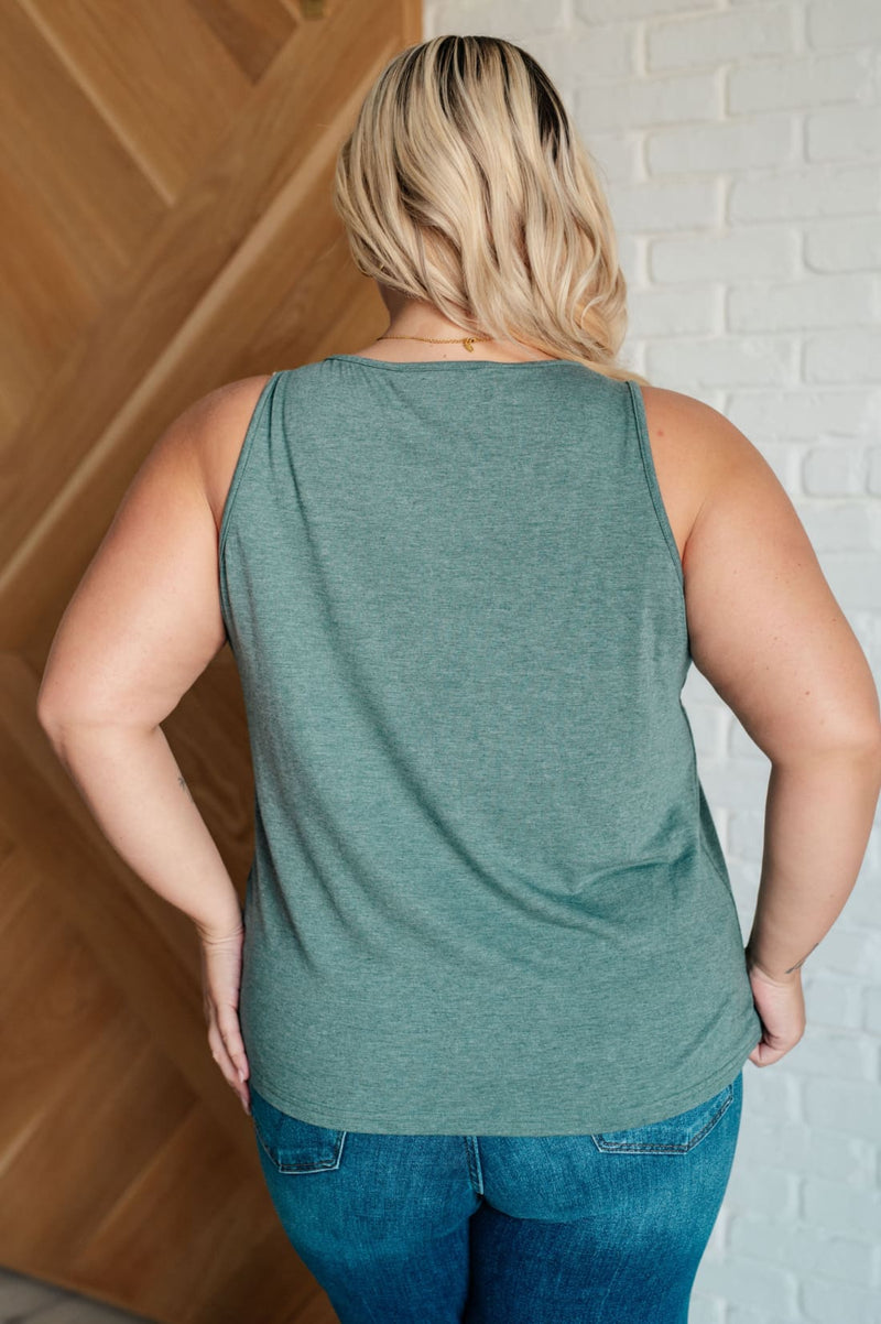 Not So Anxious V Neck Tank in Mist