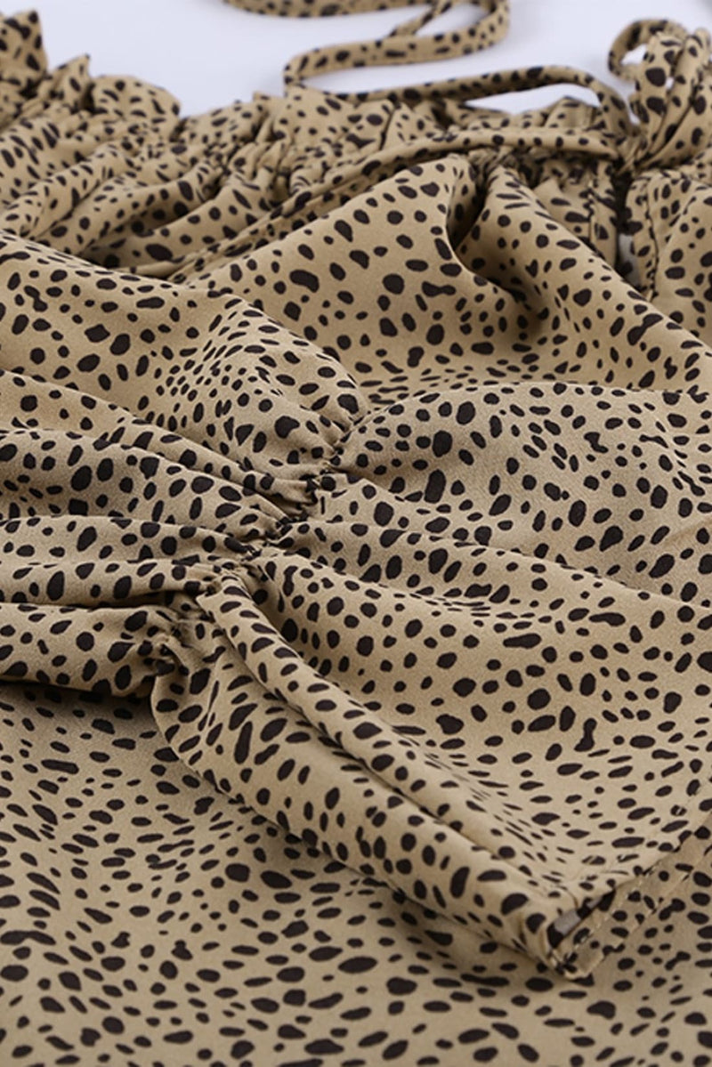 Off-the-shoulder Cheetah Blouse
