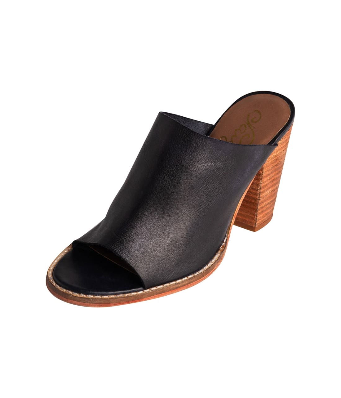 Open Toe Mules in Black | mules