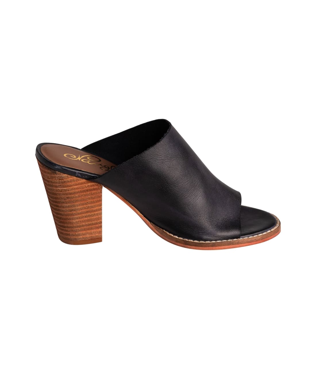 Open Toe Mules in Black | mules