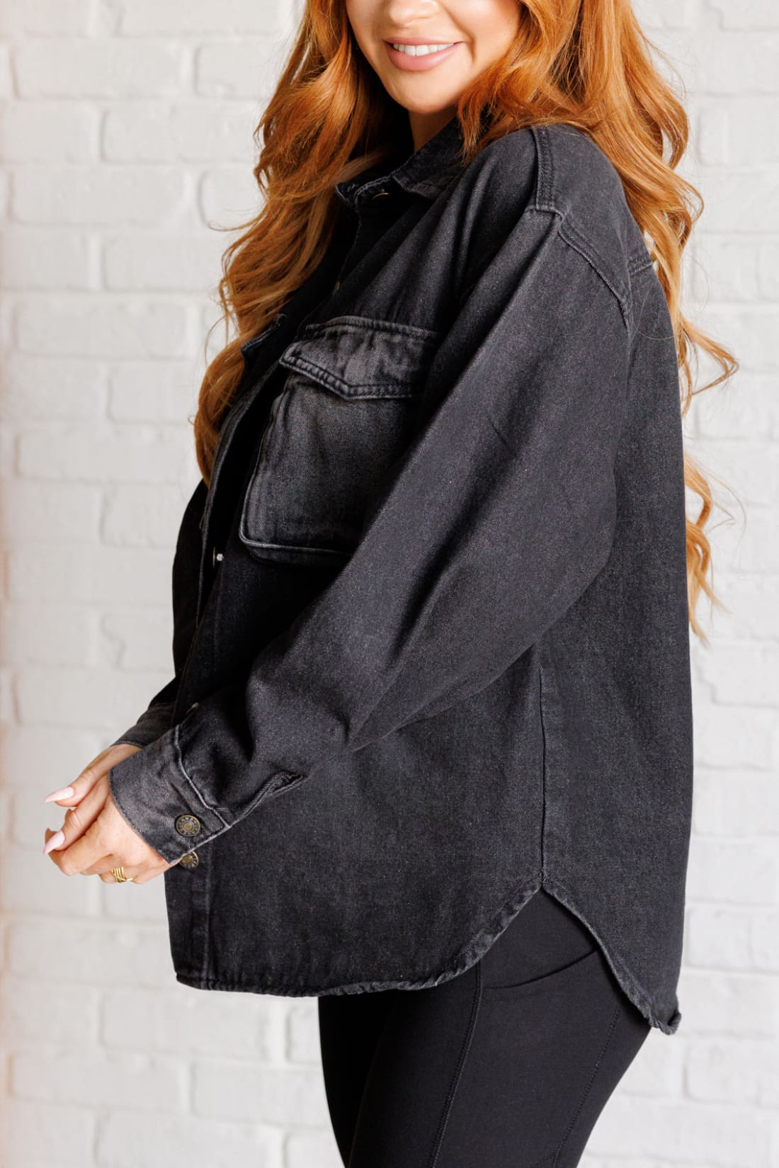 Oversized Black Denim Shacket | Jackets & Coats