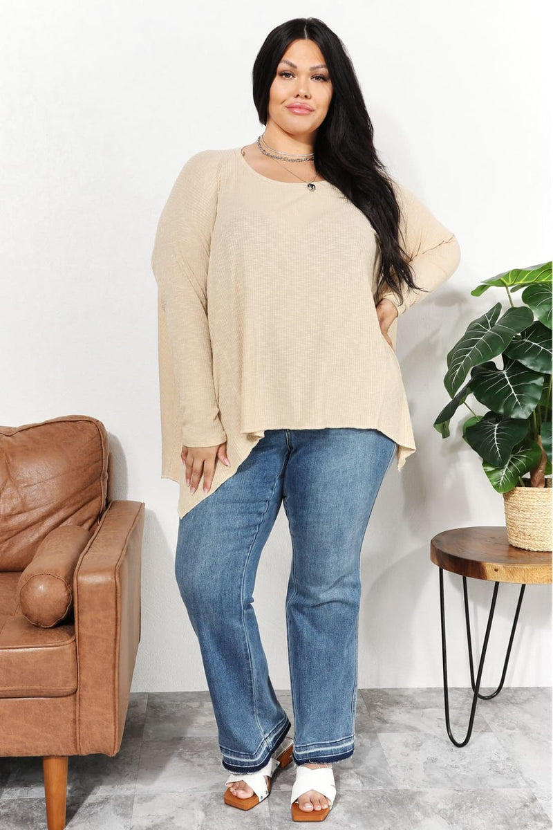 Oversized Super Soft Ribbed Top | Long Sleeve Tops