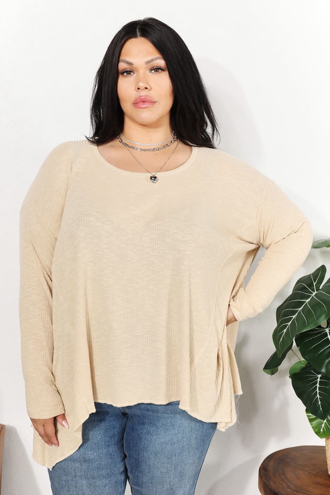 Oversized Super Soft Ribbed Top | Long Sleeve Tops