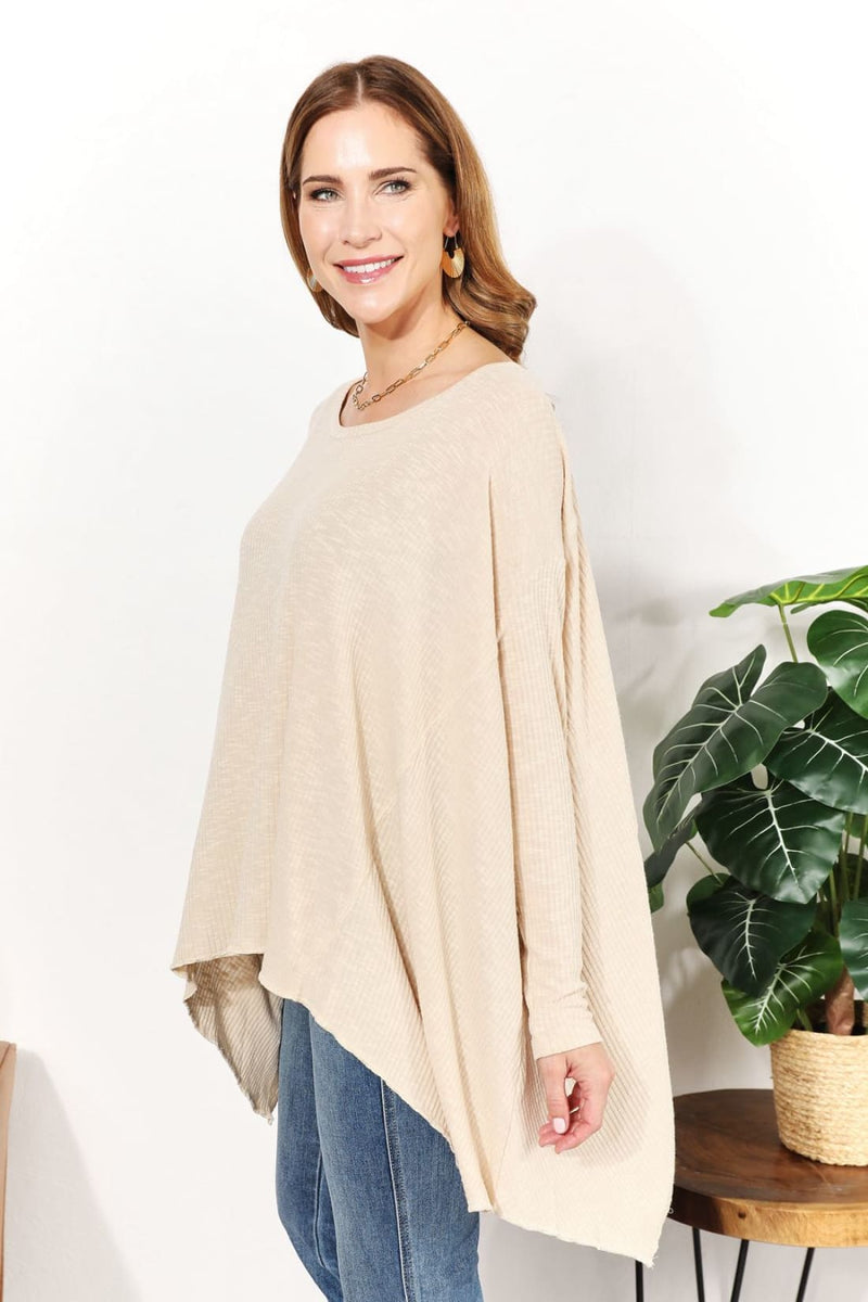 Oversized Super Soft Ribbed Top | Long Sleeve Tops