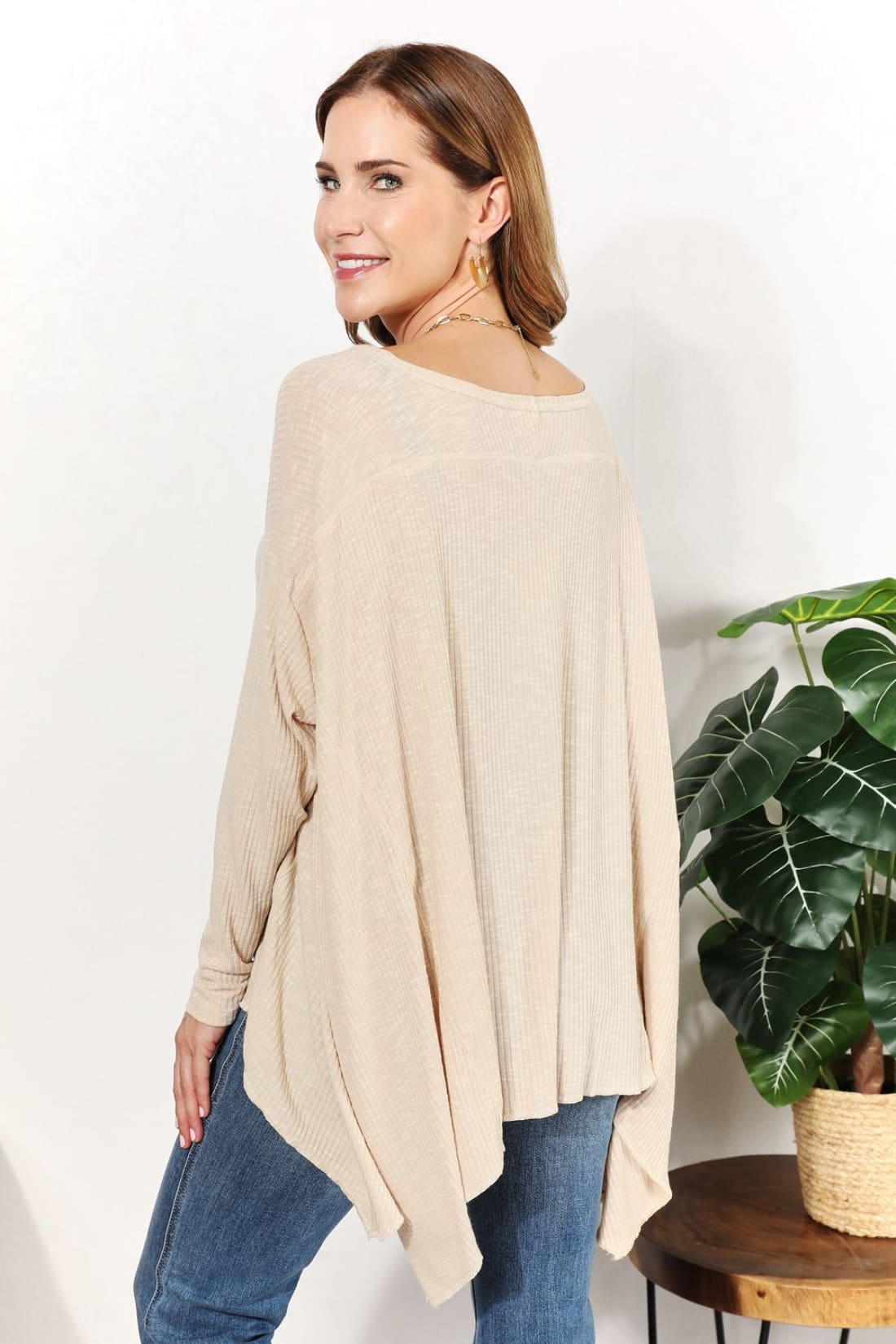 Oversized Super Soft Ribbed Top | Long Sleeve Tops