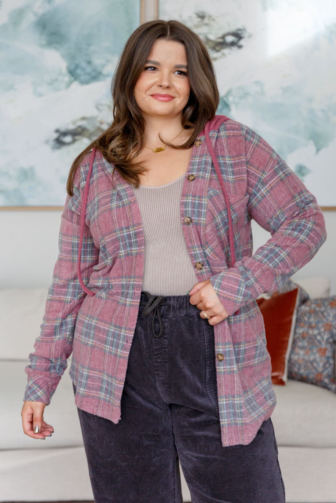 Perfect Plaid Shacket with Hood | Jackets & Coats