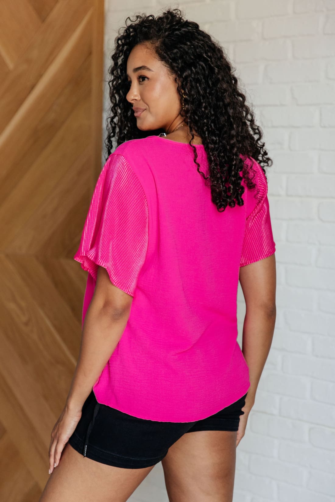 Pink and Perfect Ruffle Sleeve Top | Tops