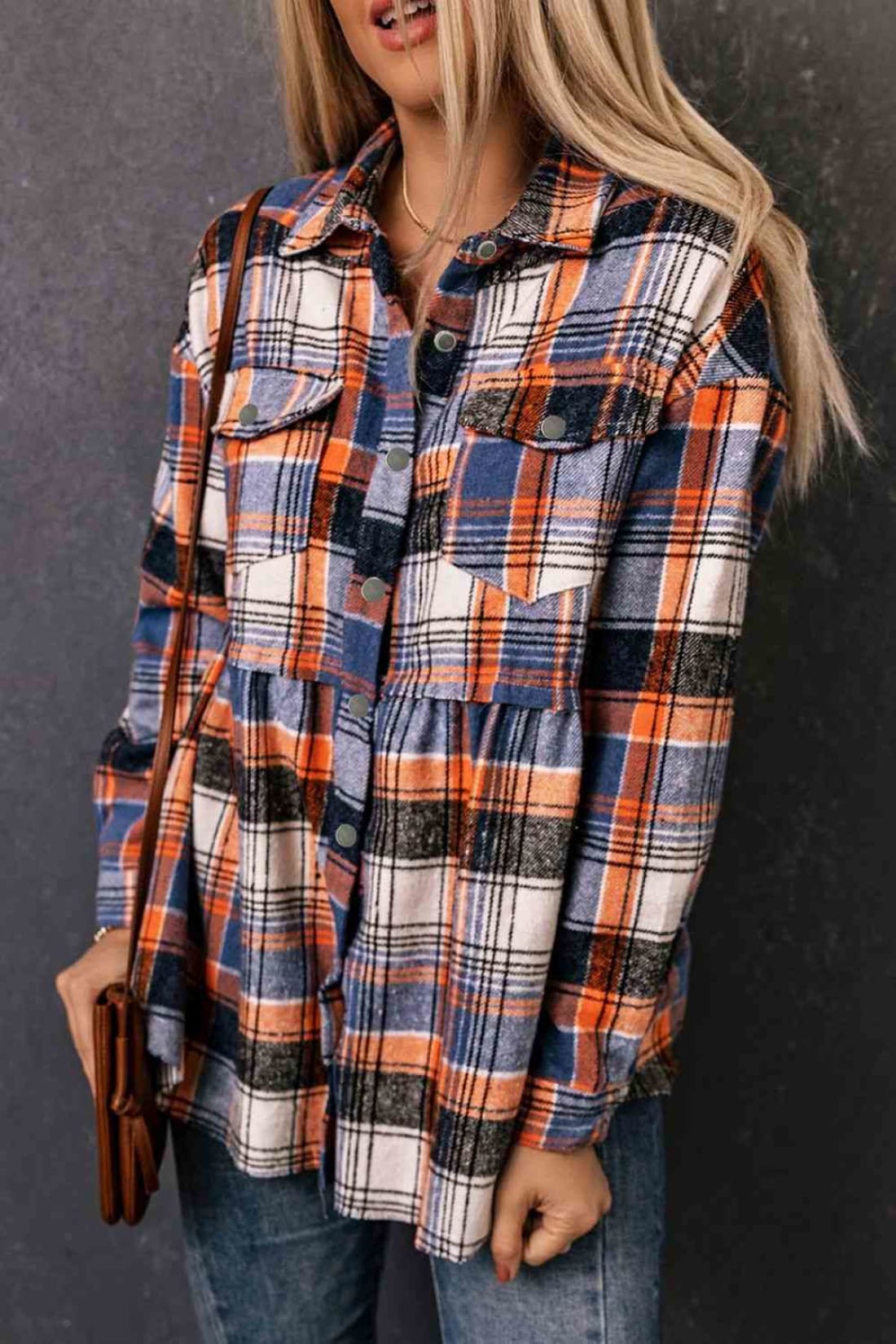 Plaid Button-Front Peplum Shirt | Blouses & Shirts