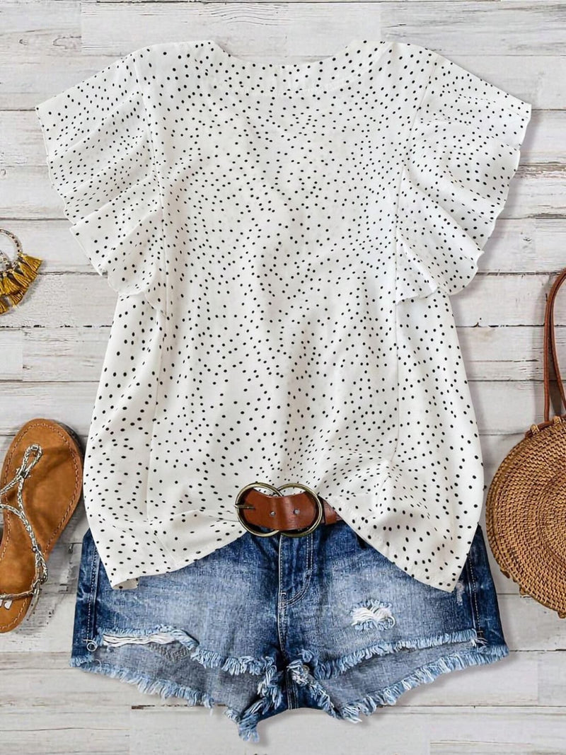 Polka Dot Cap Sleeve Blouse - Pre-Order