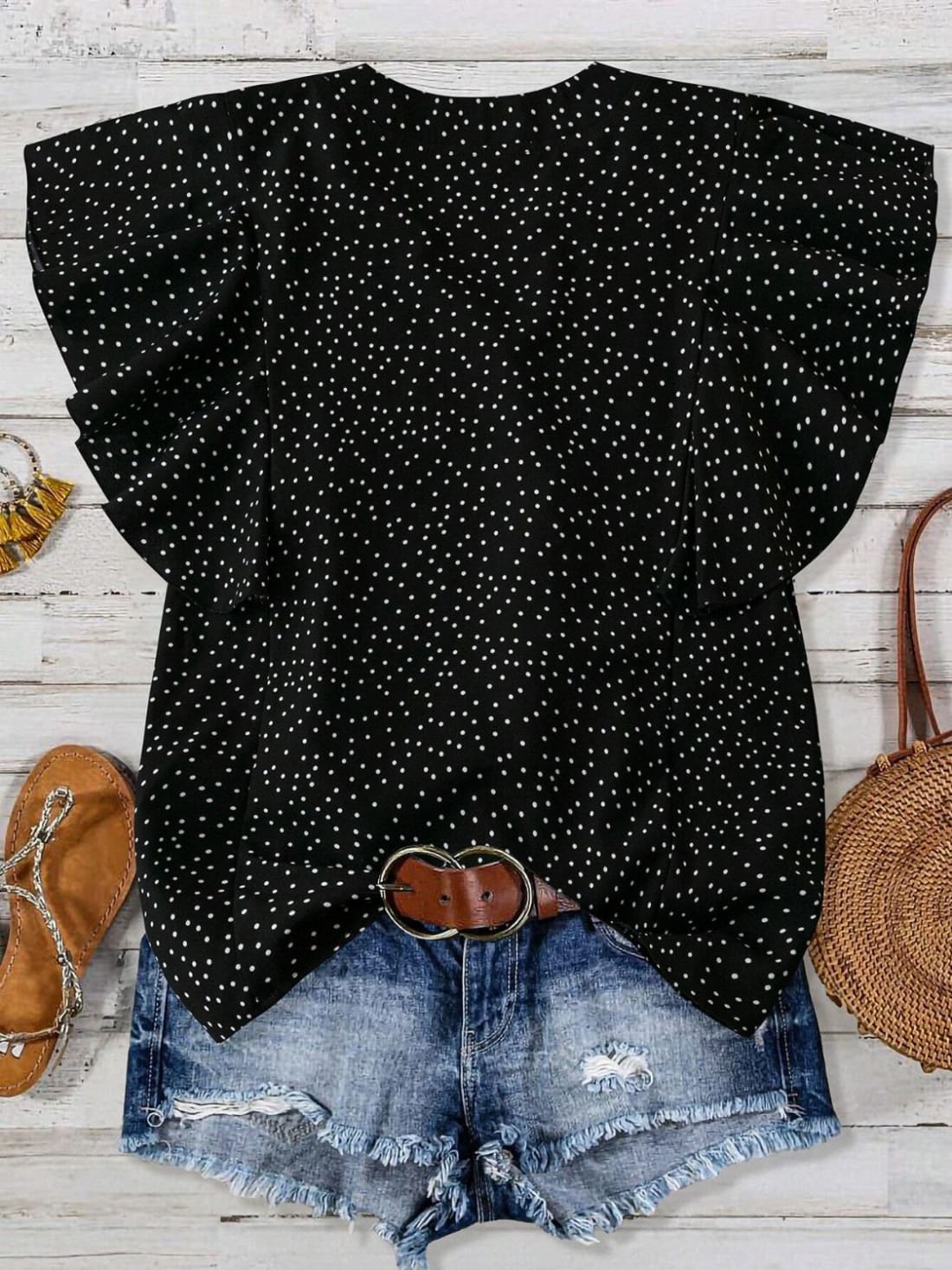 Polka Dot Cap Sleeve Blouse - Pre-Order