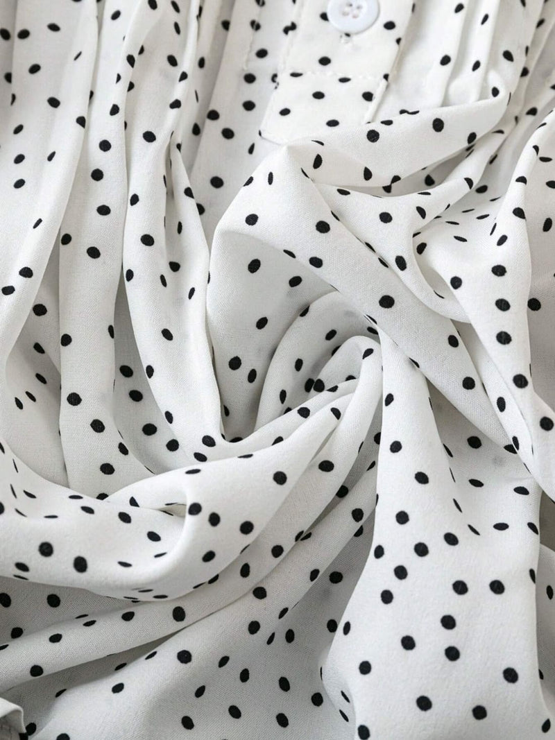 Polka Dot Cap Sleeve Blouse - Pre-Order
