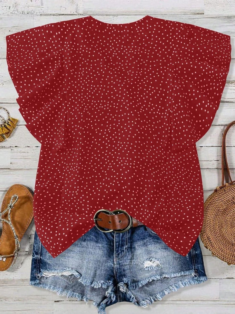 Polka Dot Cap Sleeve Blouse - Pre-Order