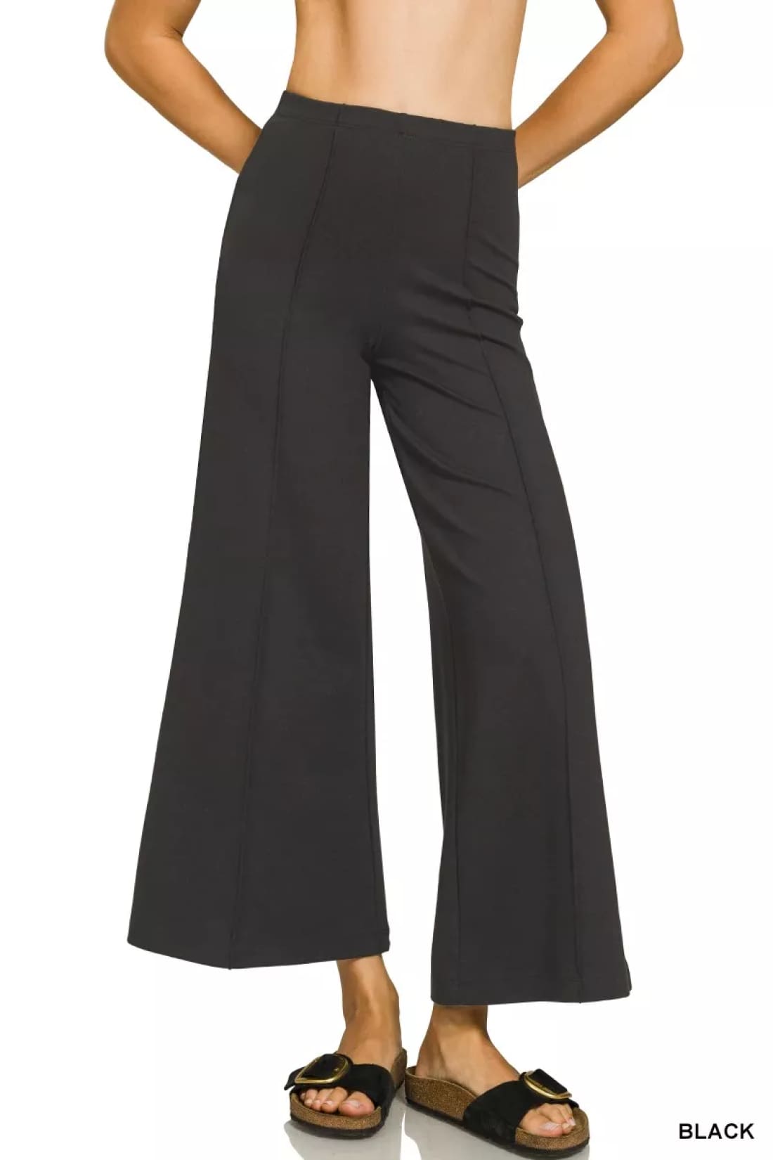 Ponte Heavy Weight Cropped Pintuck Pants