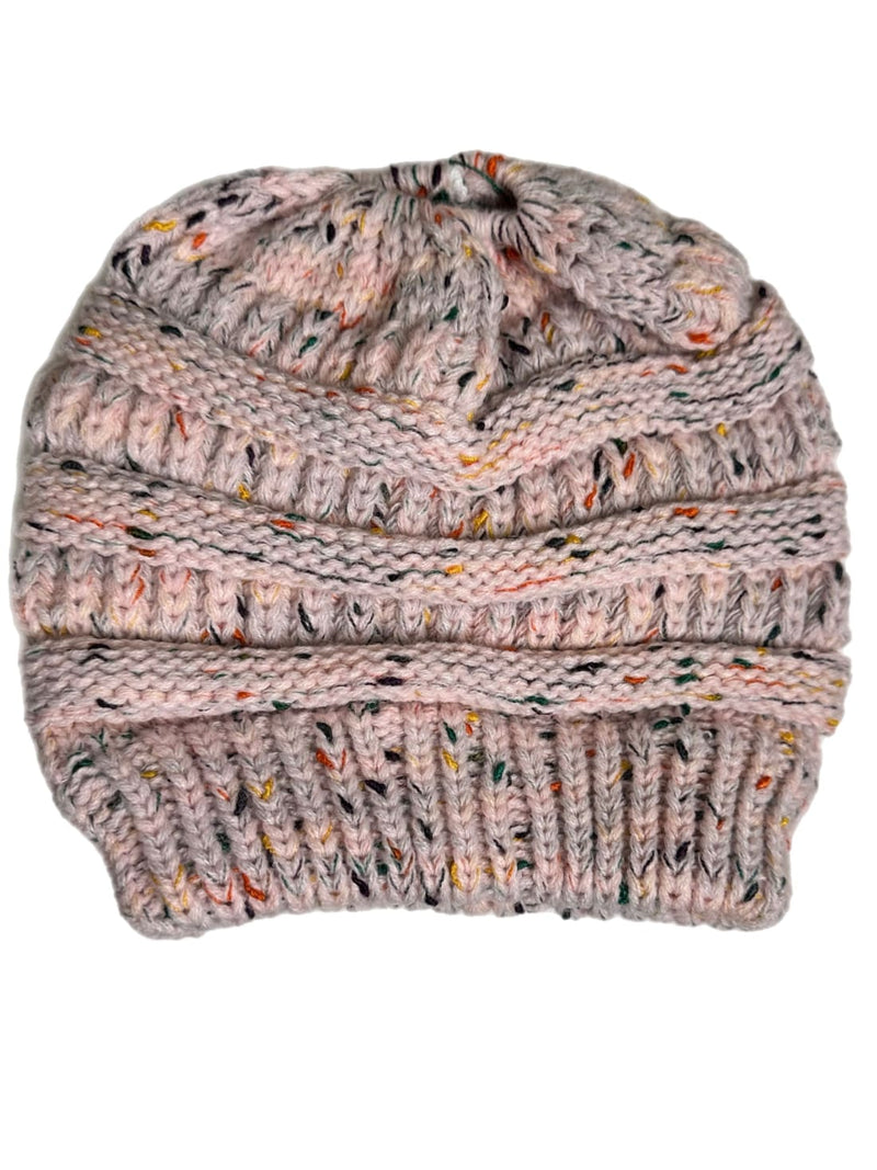 Boutique Fashion Knit Winter Ponytail Beanie - Confetti Mint