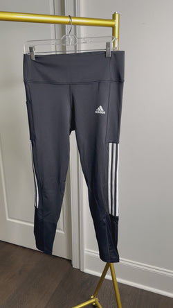 Adidas Aeroready High Waist Side Stripe 7/8 Leggings with Pocket Black Size L - NWOT