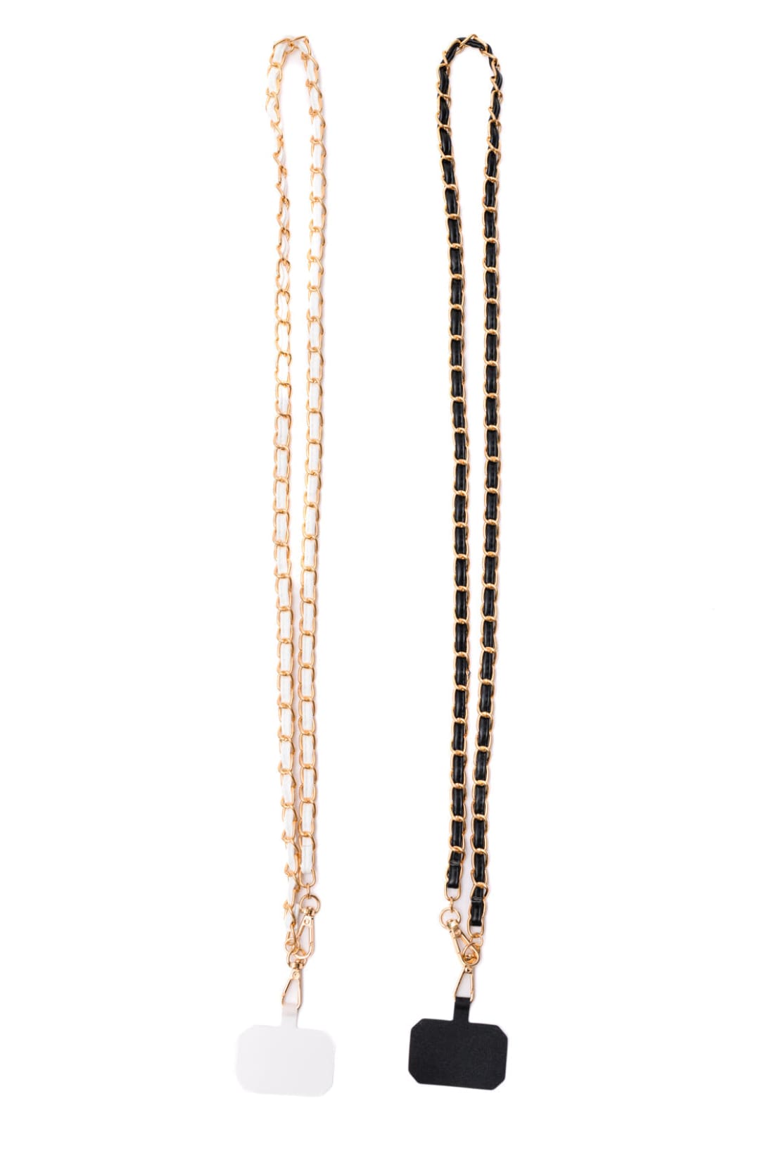 PU Leather Gold Chain Cell Phone Lanyard Set of 2 | Accessories