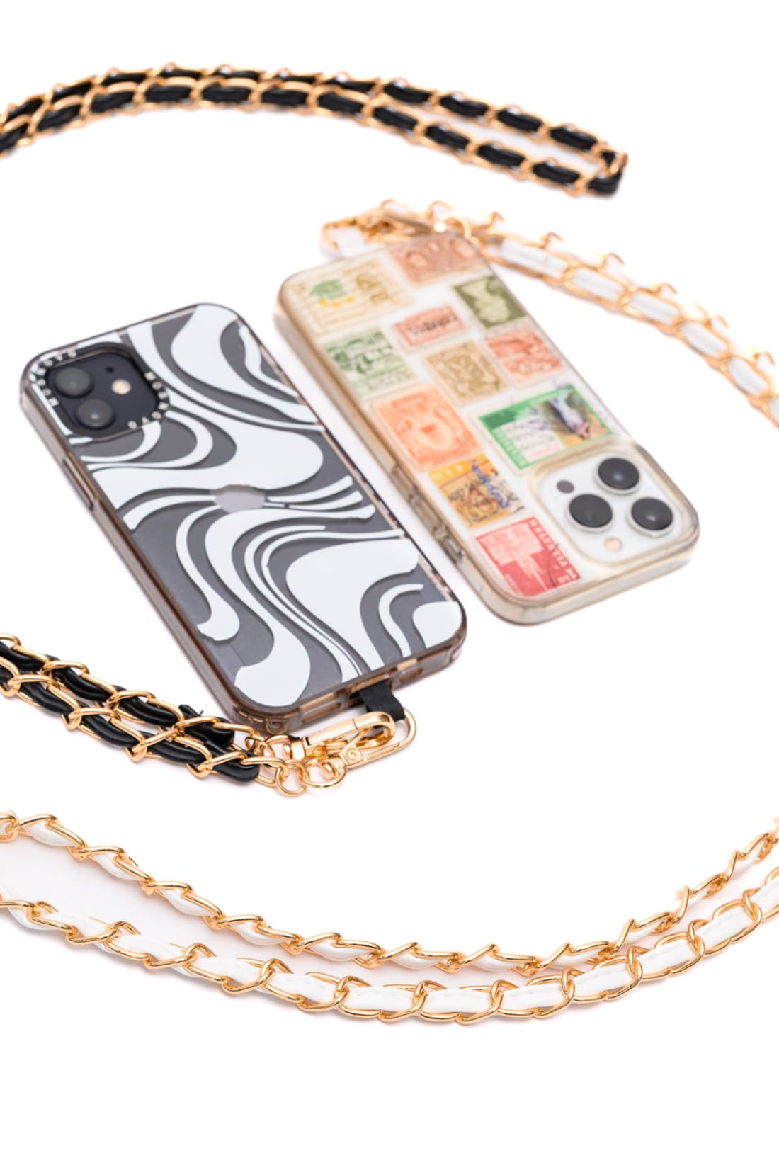 PU Leather Gold Chain Cell Phone Lanyard Set of 2 | Accessories