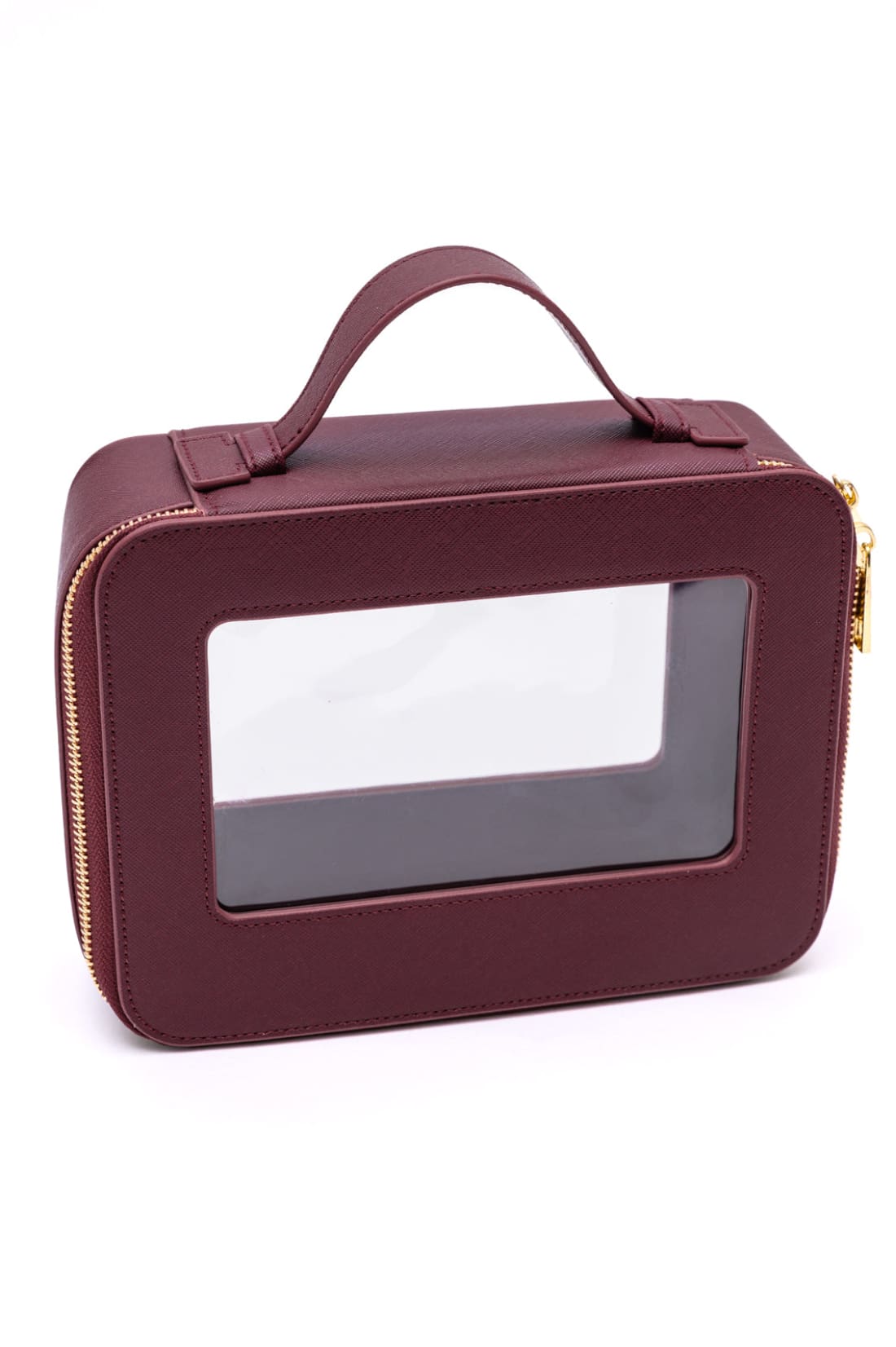 PU Leather Travel Cosmetic Case in Wine | Health & Beauty