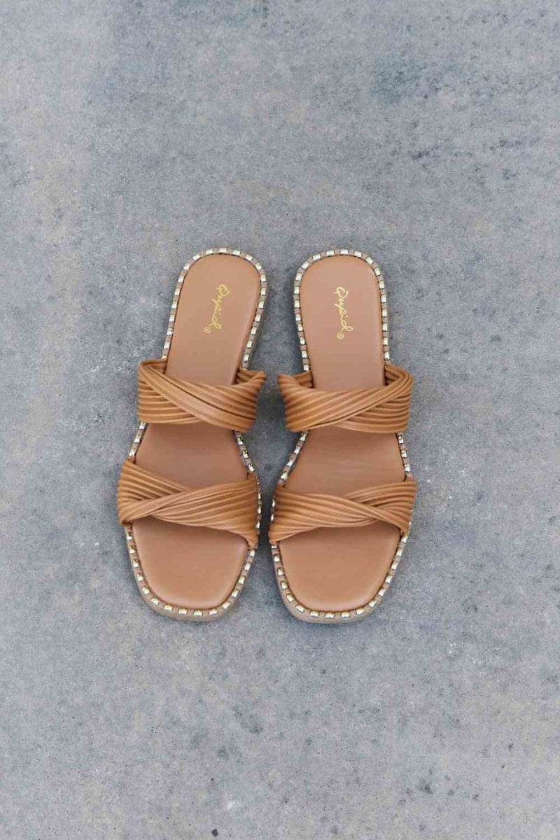 Qupid Summertime Fine Double Strap Twist Sandals | sandals