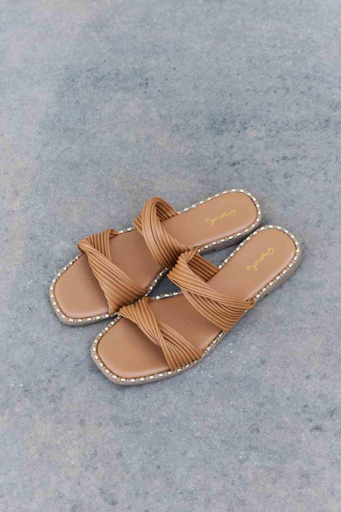 Qupid Summertime Fine Double Strap Twist Sandals | sandals